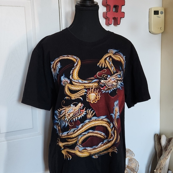 Vintage 90s single stitch Chinese dragon  🐉 graphic shirt - Picture 4 of 7